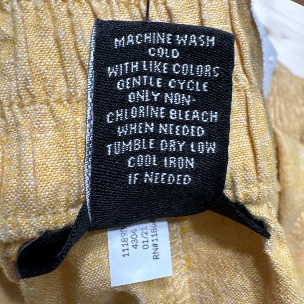Lane Bryant Wide Leg Crop Pants Women 16 Yellow Mustard Linen Collection MidRise - Picture 14 of 15